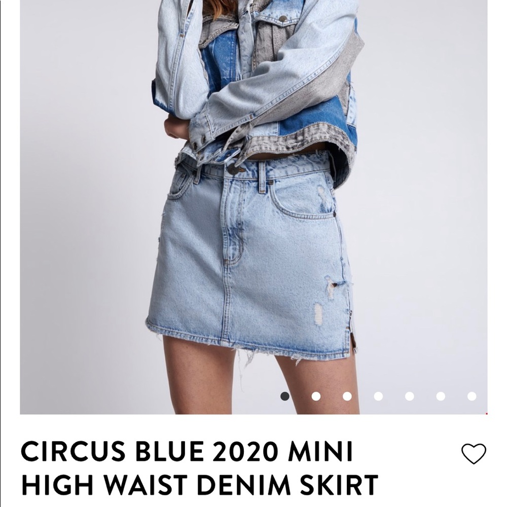 One Teaspoon High Waist Denim Mini Skirt